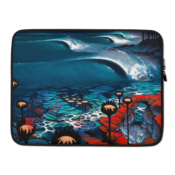 “The Cosmic Black Thistle Reef 23” Laptop Sleeve