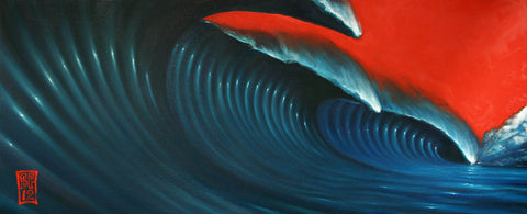 Red Sky Wave 3 (original painting) Painting - Redeye Laboratories