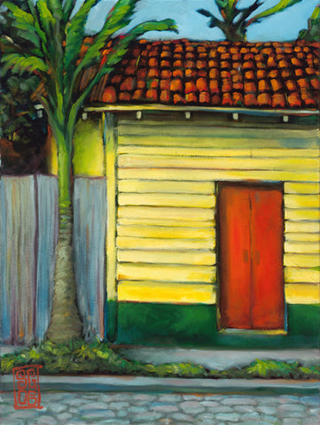 Yellow House, Red Door Giclee print - Redeye Laboratories
