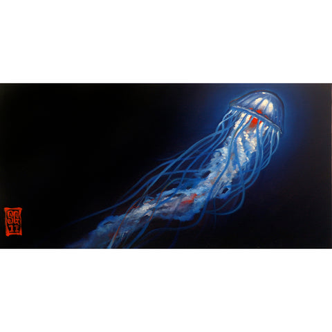 Blue Jelly, Red Heart Paper Print - Redeye Laboratories