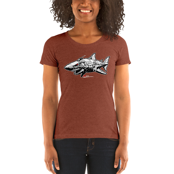 "Robo Shark" Ladies' short sleeve t-shirt  - Redeye Laboratories