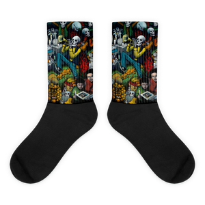 Dia De Los Muertos Black foot socks Socks - Redeye Laboratories