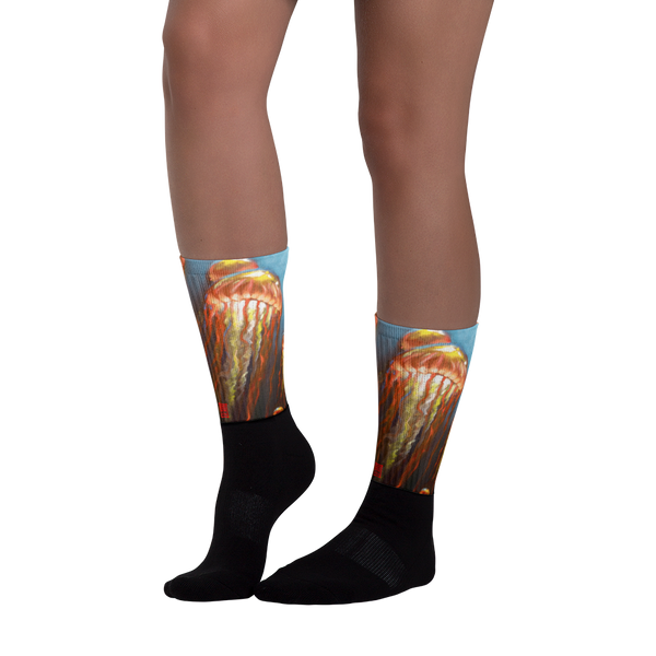 Rise Of The Jellies Black foot socks Socks - Redeye Laboratories