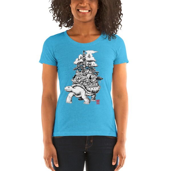"Tortoise Land" Ladies' short sleeve t-shirt  - Redeye Laboratories