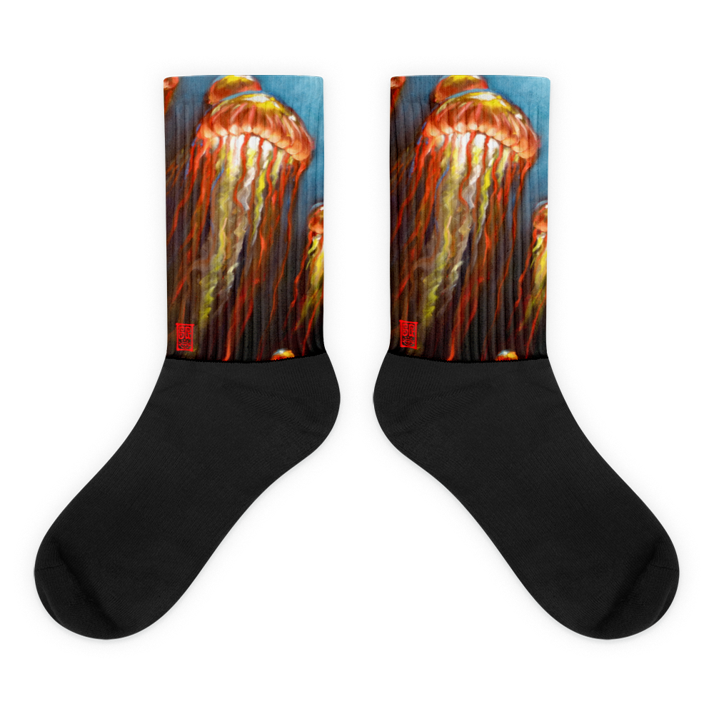 Rise Of The Jellies Black foot socks Socks - Redeye Laboratories