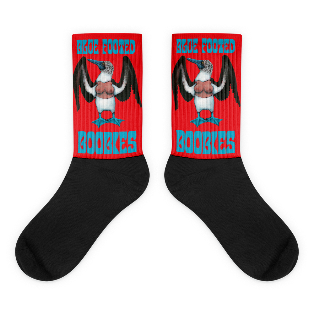 Blue Footed Boobies Black foot socks Socks - Redeye Laboratories