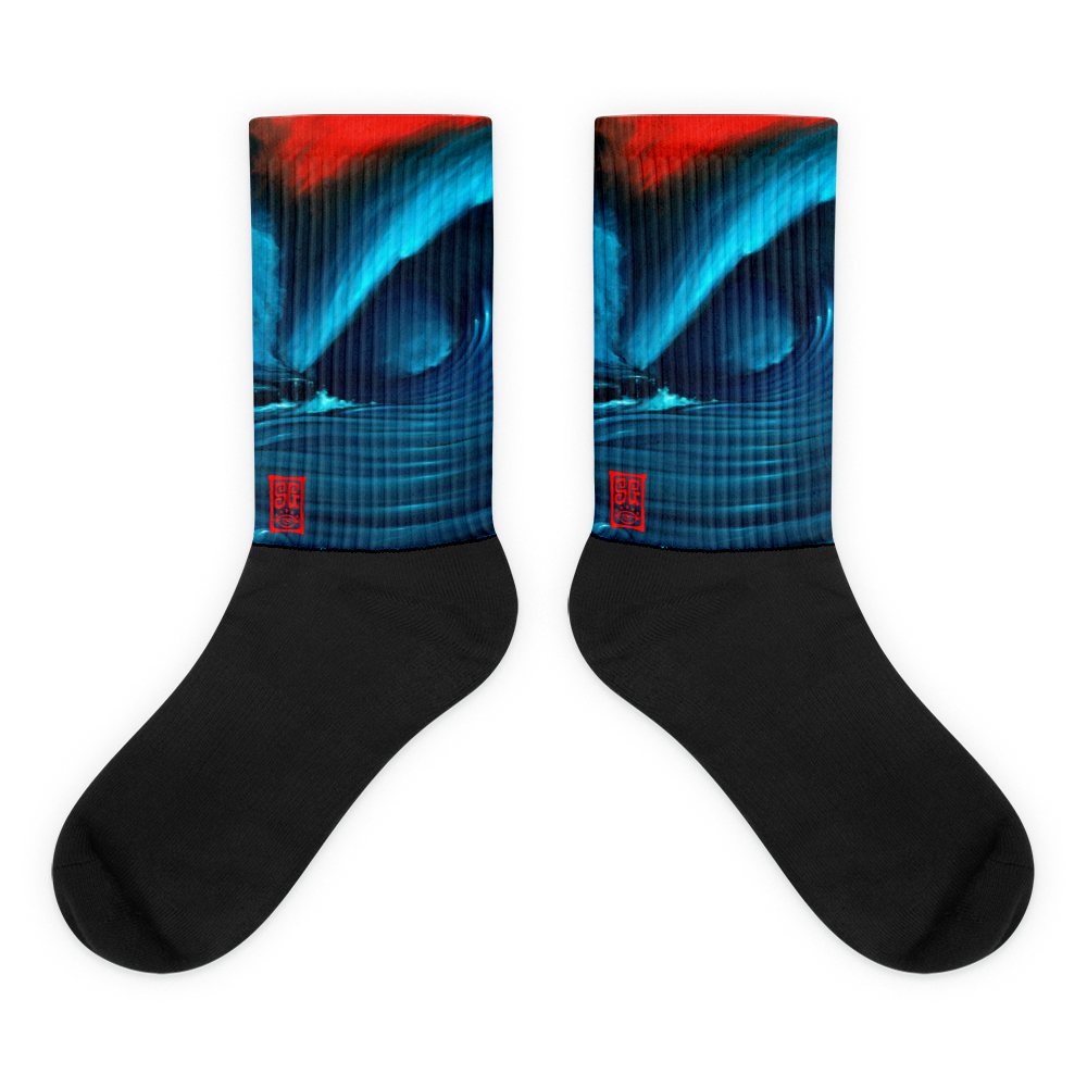 Red Wave 1 Black foot socks Socks - Redeye Laboratories