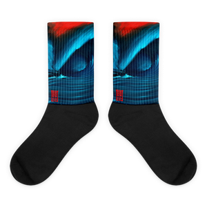 Red Wave 1 Black foot socks Socks - Redeye Laboratories