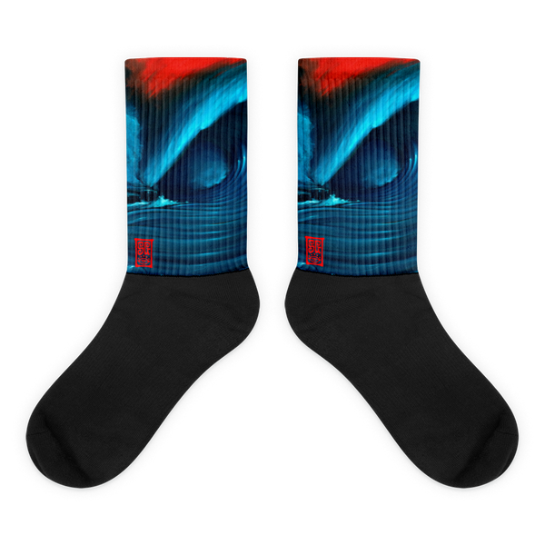 Red Wave 1 Black foot socks Socks - Redeye Laboratories